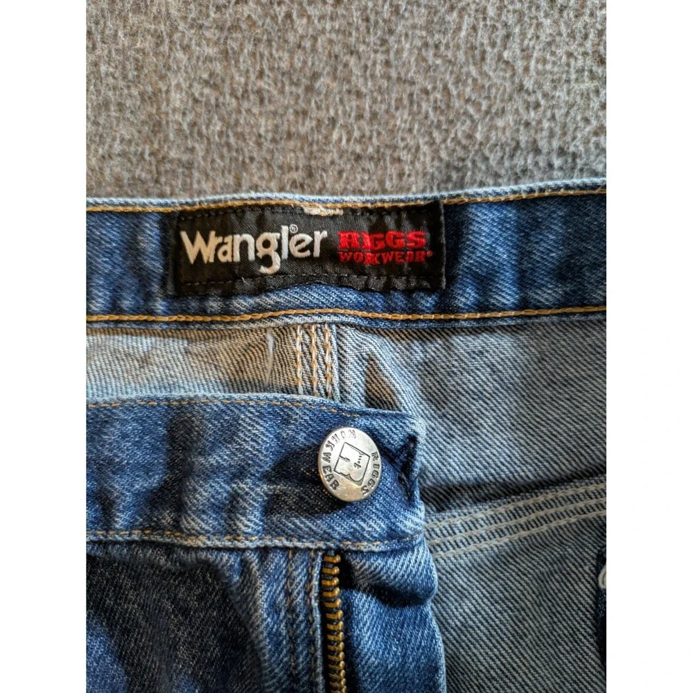 Wrangler Riggs Pants Mens 40X34 Blue Denim Carpenter Workwear‎ 100% Cotton
